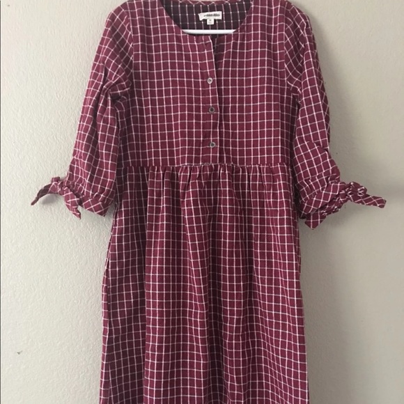 maroon plaid dress